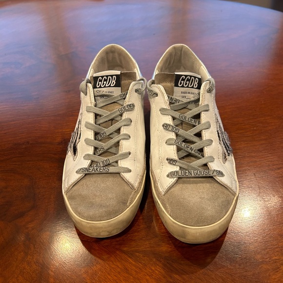 Golden Goose Gray and White Sneakers Distressed Leather women’s size 7.5 - Picture 7 of 7